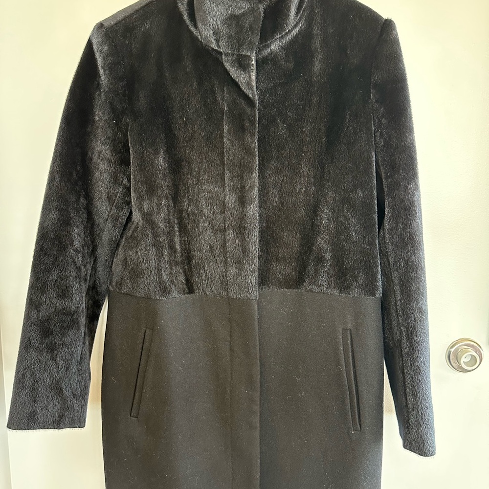 Saks Fifth Avenue Black Label Plush Black Teddy Jacket